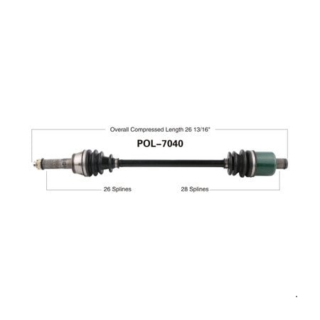 Wide Open OE Replacement CV Axle for POL REAR RANGER 570/900/1000/DIESEL POL-7040